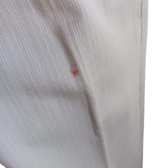 36x31 Vintage 70's Polyester Knit Pants Light Gray Flare Stretch Distress Lawyer - Picture 5 of 10